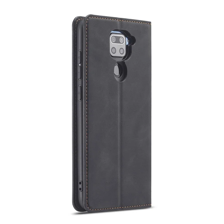 Forwenw Série De Fantasia Capa De Couro De Toque De Seda Para Xiaomi Redmi Nota 9 / Redmi 10x 4G. - Preto