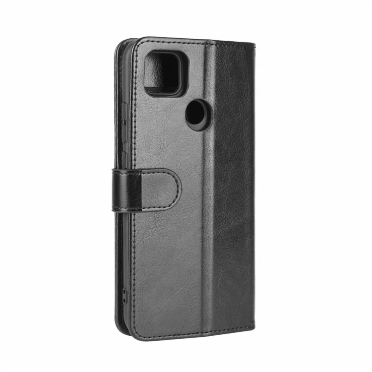 Crazy Horse Leather Willet Soport Cover Para Xiaomi Redmi 9C/9C NFC - Negro