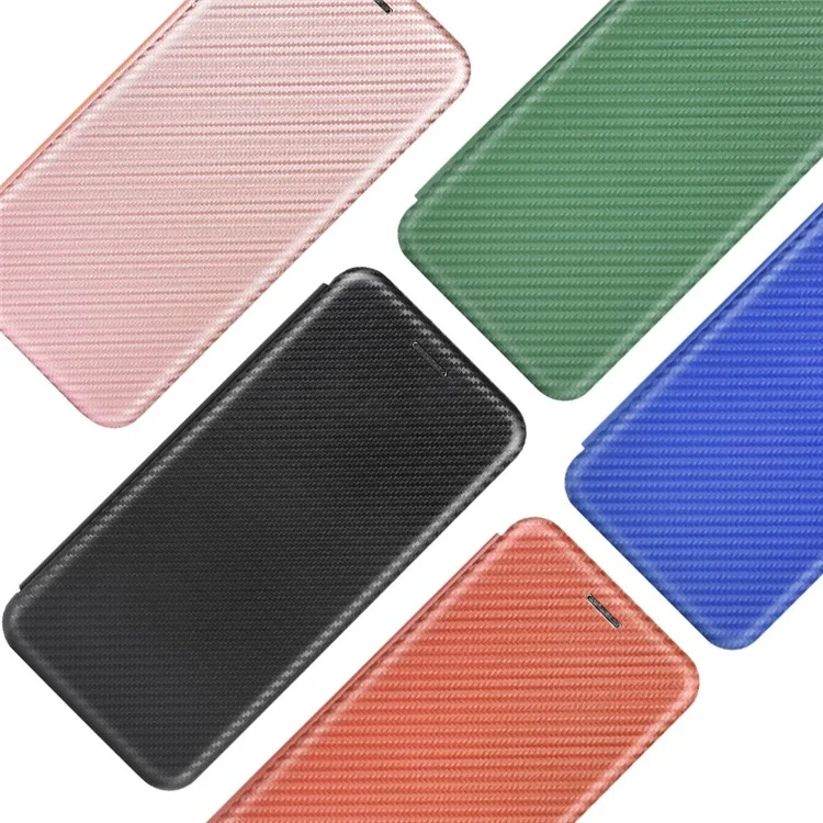 Coque en Cuir en Fibre de Carbone Auto-absorbée Avec Support Pour Xiaomi Redmi 9A - le Noir