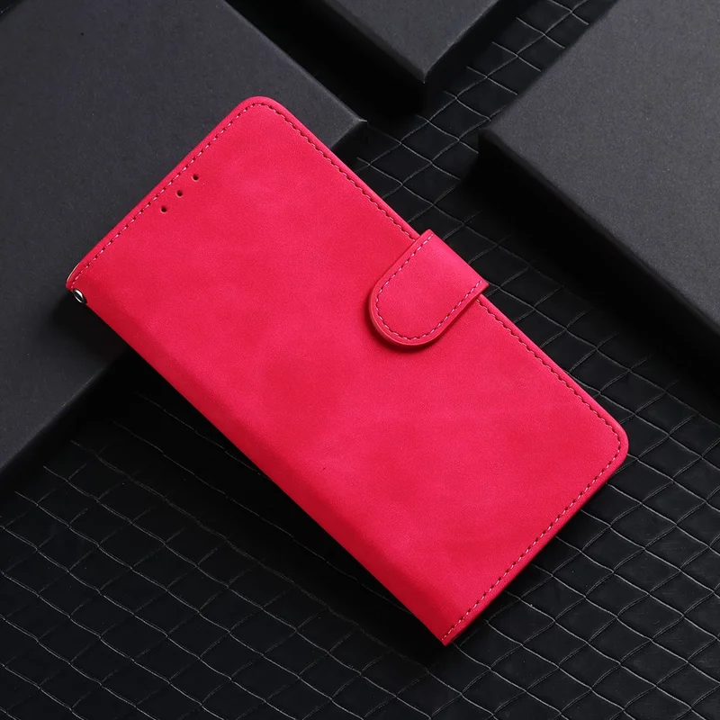 Skin-touch Wallet Stand Leather Flip Shell for Xiaomi Redmi Note 9S/Note 9 Pro/9 Pro Max - Red