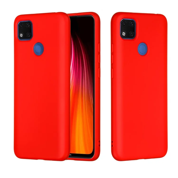 Étui de protection en silicone liquide pour Xiaomi Redmi 9C/9C NFC - Rouge