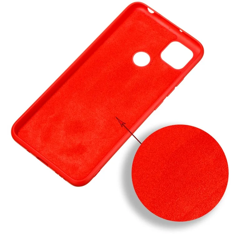 Étui de protection en silicone liquide pour Xiaomi Redmi 9C/9C NFC - Rouge