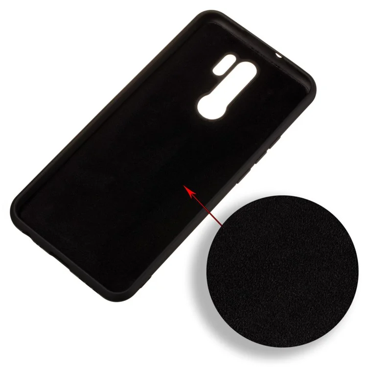 Case de Cobertura Telefónica de Silicona Líquida Para Xiaomi Redmi 9 - Negro