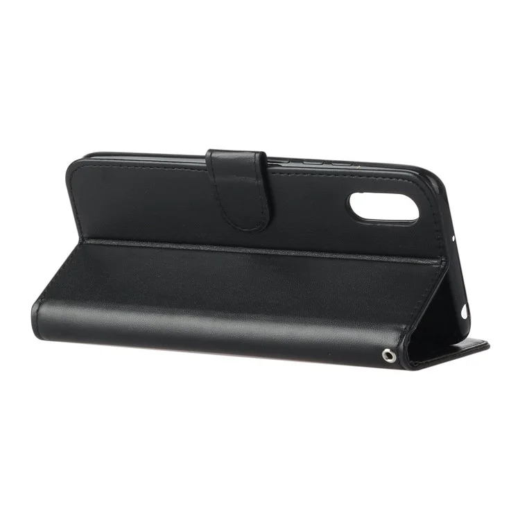 PU Leder Brieftaschenstand Hülle Accessoire Für Xiaomi Redmi 9A - Schwarz