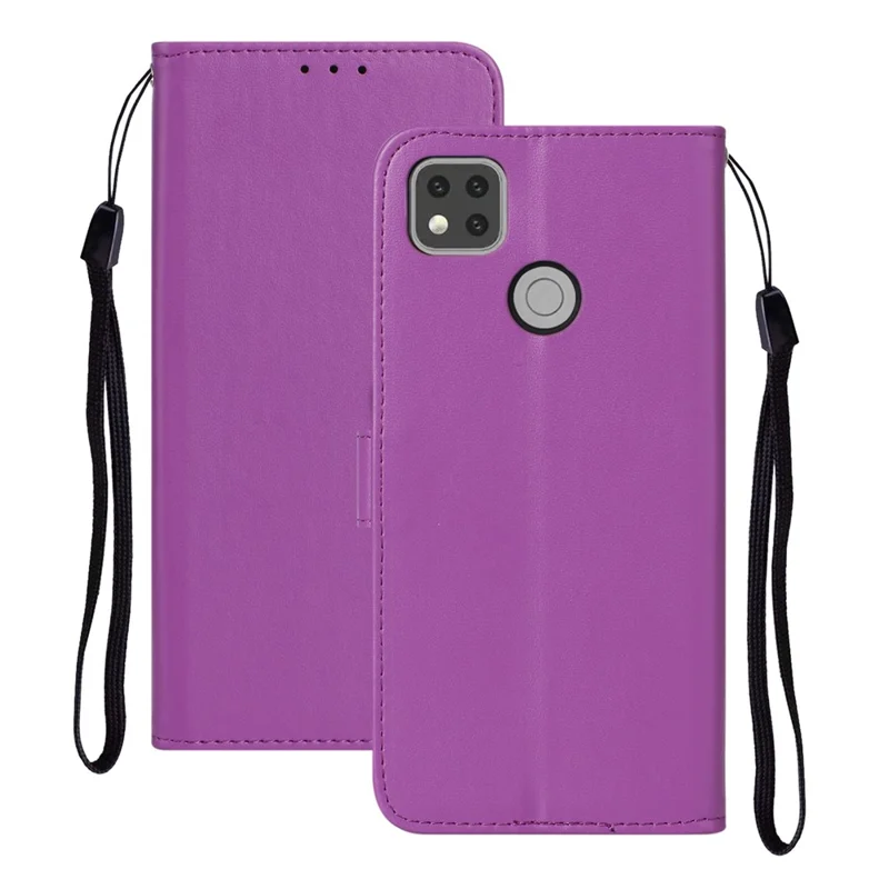 Wallet Leather Stand Mobile Phone Cover for Xiaomi Redmi 9C/9C NFC - Purple