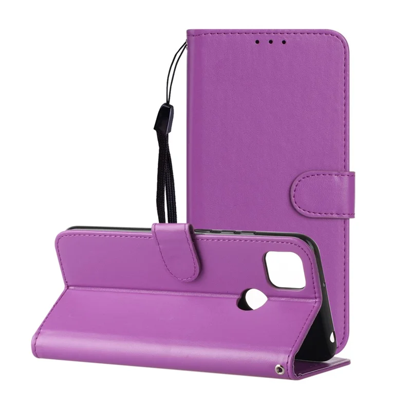 Wallet Leather Stand Mobile Phone Cover for Xiaomi Redmi 9C/9C NFC - Purple