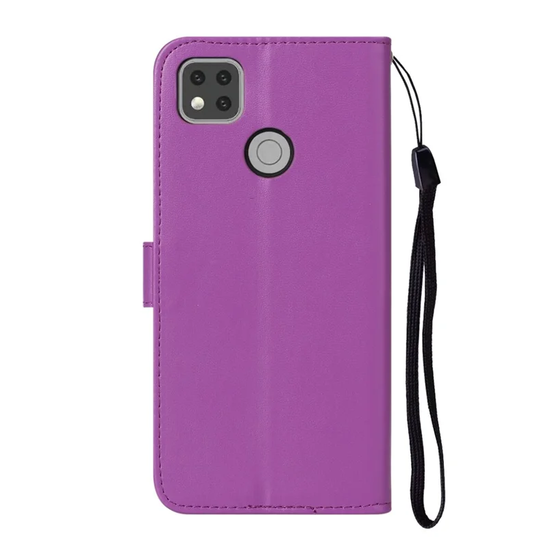 Wallet Leather Stand Mobile Phone Cover for Xiaomi Redmi 9C/9C NFC - Purple