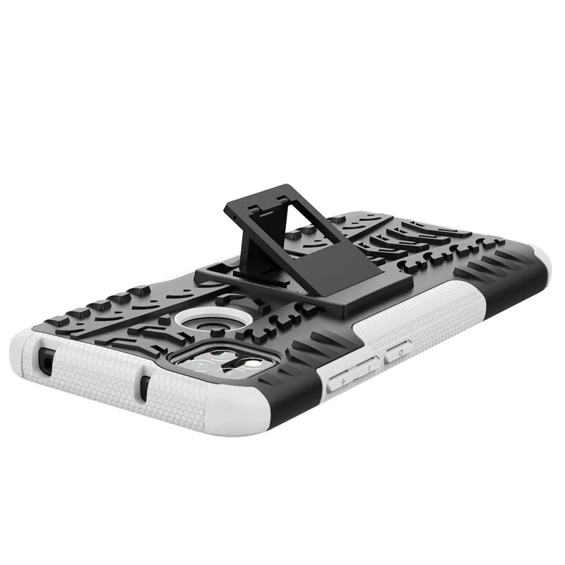 Coole Reifen-PC + TPU 2 in 1 Kickstand-Schutzgehäuse für Xiaomi Redmi 9C/9C NFC/Redmi 9 (Indien)/Redmi 10A/Xiaomi Poco C3 - Weiß