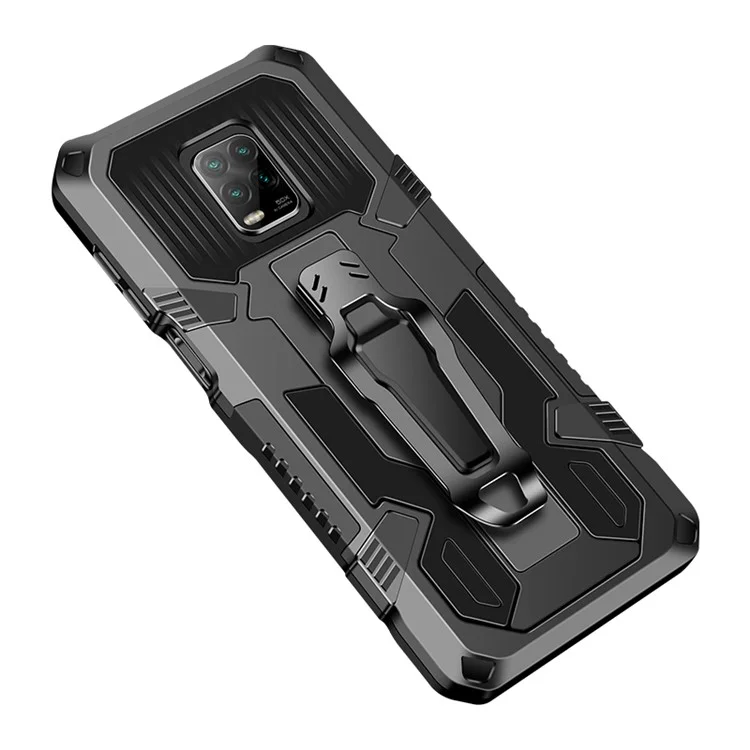 Kunststoff + TPU Hybrid Kickstand Deckungsfall Für Xiaomi Redmi Note 9s / Redmi Note 9 Pro / Redmi Note 9 Pro Max - Schwarz