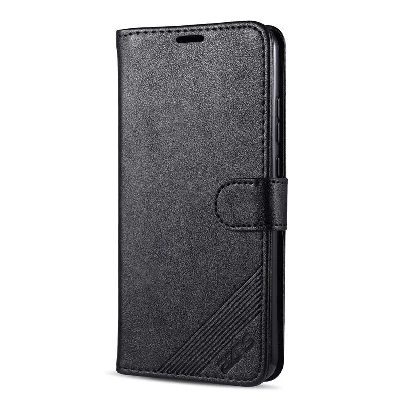 AZNS Leather Phone Case for Xiaomi Redmi 9C/9C NFC Shockproof Flip Protective Cover with Wallet Stand - Black