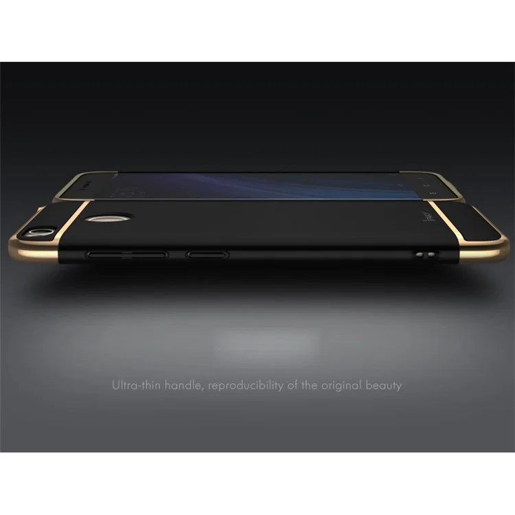 IPAKY 3-in-1 Electroplating PC Hard Phone Case for Xiaomi Redmi 4X - Black