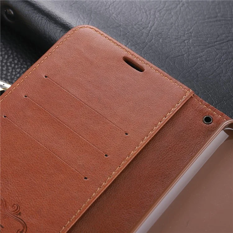 AZNS PU Leather Wallet Case for Xiaomi Redmi Note 9S/Redmi Note 9 Pro - Coffee