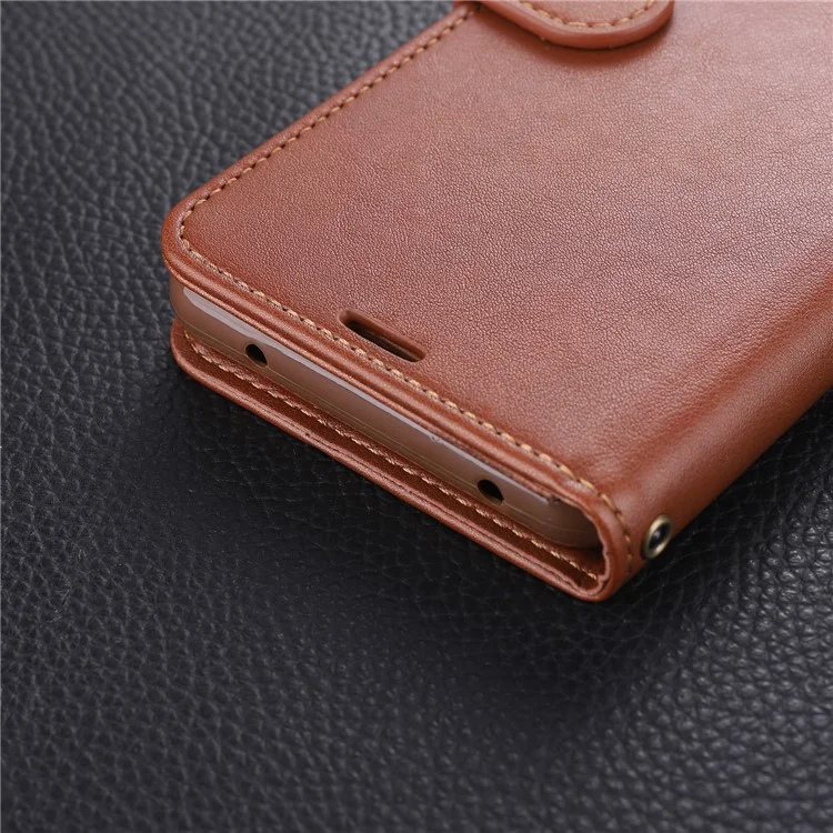 AZNS PU Leather Wallet Case for Xiaomi Redmi Note 9S/Redmi Note 9 Pro - Coffee