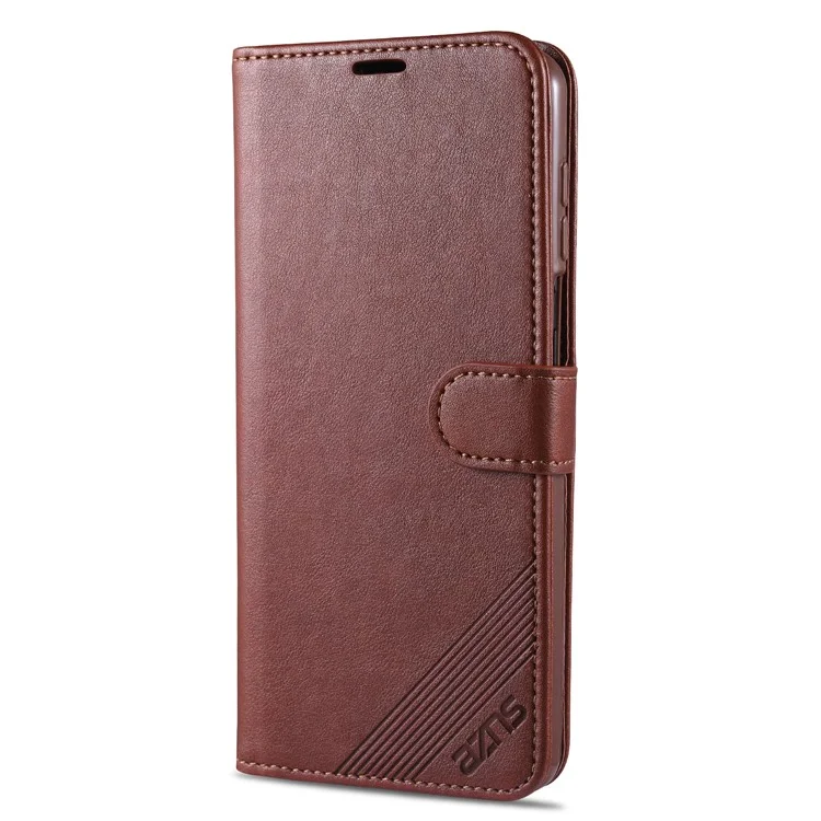 AZNS PU Leather Wallet Case for Xiaomi Redmi Note 9S/Redmi Note 9 Pro - Coffee