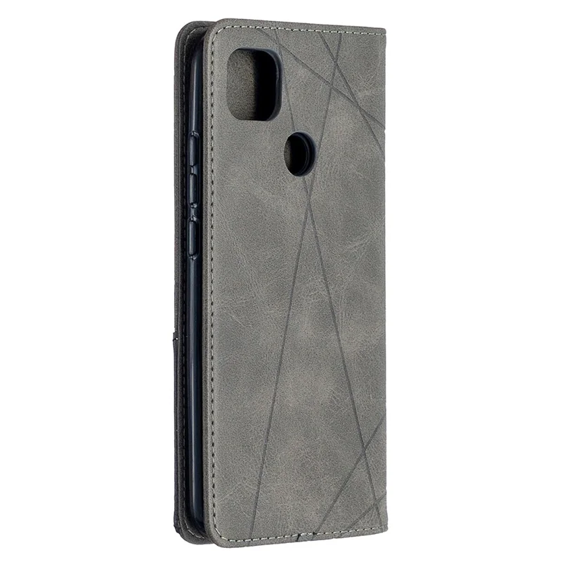 Geometric Pattern Stand Leather with Card Holder Case for Xiaomi Redmi 9C / Redmi 9C NFC - Grey