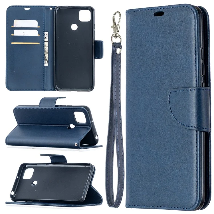 With Wallet Leather with Stand Stylish Case for Xiaomi Redmi 9C/Redmi 9C NFC - Blue