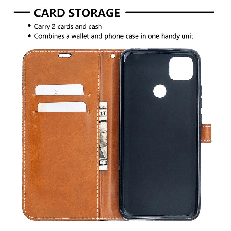 Cover Per Cellulare in Pelle di Jeans a Colori Assortiti Per Xiaomi Redmi 9C/Redmi 9C NFC - Nero