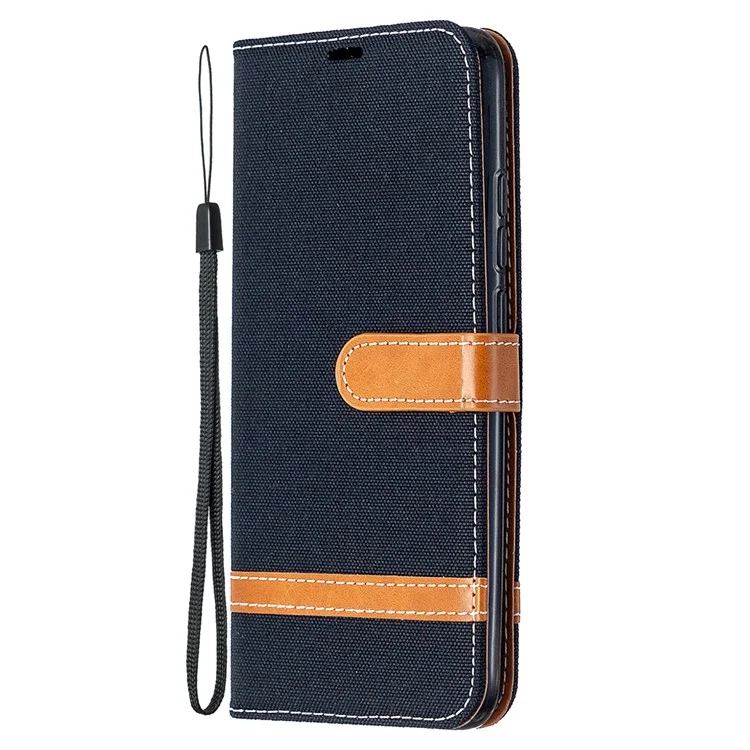 Cover Per Cellulare in Pelle di Jeans a Colori Assortiti Per Xiaomi Redmi 9C/Redmi 9C NFC - Nero