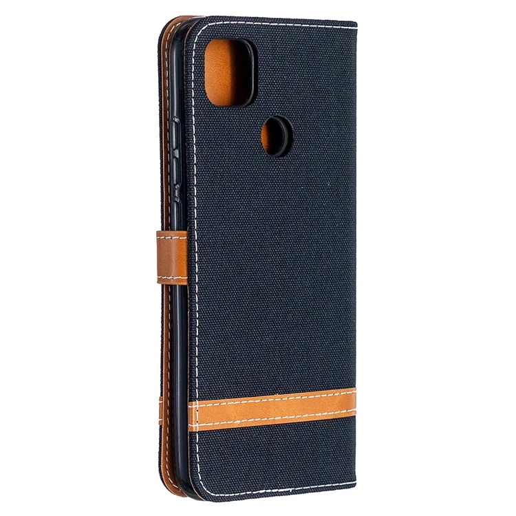 Cover Per Cellulare in Pelle di Jeans a Colori Assortiti Per Xiaomi Redmi 9C/Redmi 9C NFC - Nero
