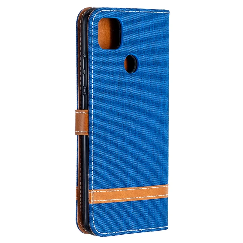 Assorted Color Jeans Cloth Skin Leather Cell Phone Cover for Xiaomi Redmi 9C/Redmi 9C NFC - Baby Blue