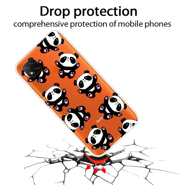 Printing Skin TPU Protective Cover for Xiaomi Redmi 9C/Redmi 9C NFC - Pandas