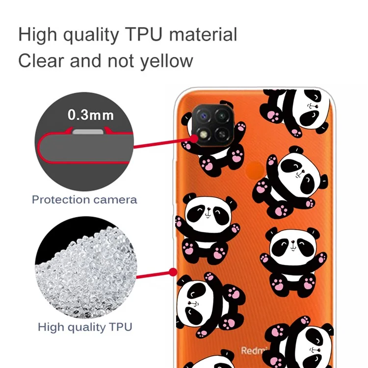 Printing Skin TPU Protective Cover for Xiaomi Redmi 9C/Redmi 9C NFC - Pandas