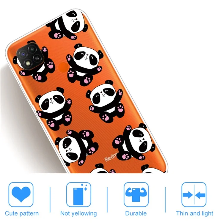 Printing Skin TPU Protective Cover for Xiaomi Redmi 9C/Redmi 9C NFC - Pandas