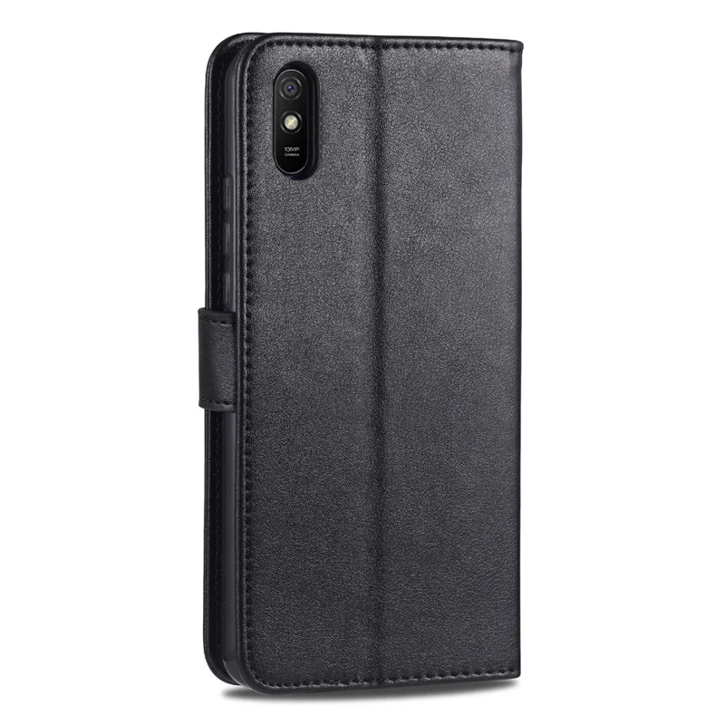 AZNS Wallet Stand Leather Protective Case for Xiaomi Redmi 9A - Black