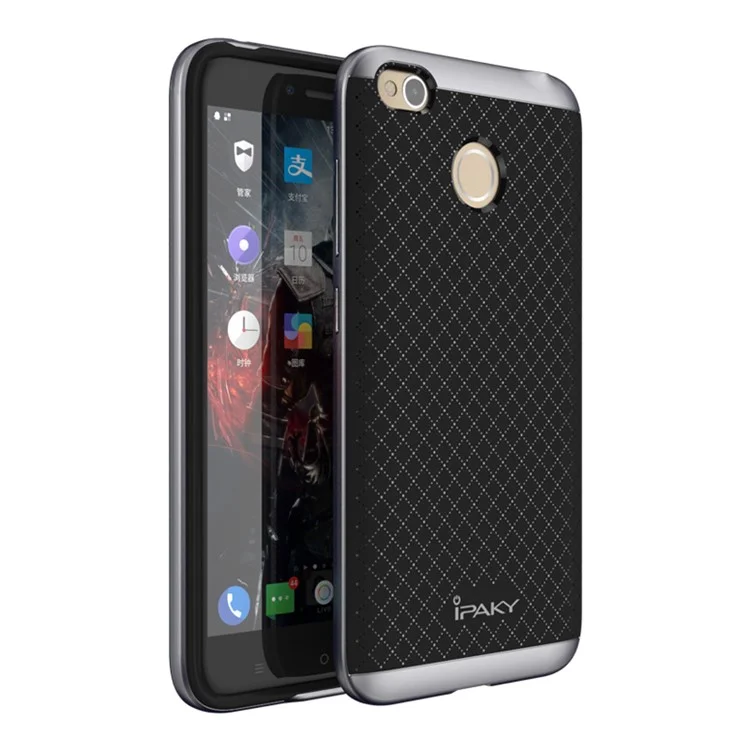 IPAKY 2-Piece Hybrid PC Bumper + TPU Back Phone Case for Xiaomi Redmi 4X - Grey