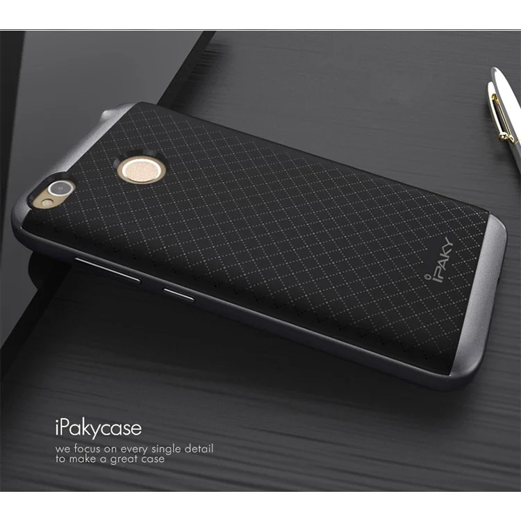 IPAKY 2-Piece Hybrid PC Bumper + TPU Back Phone Case for Xiaomi Redmi 4X - Grey