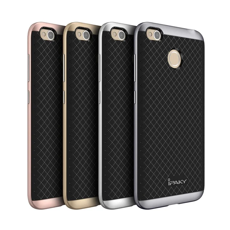 IPAKY 2-Piece Hybrid PC Bumper + TPU Back Phone Case for Xiaomi Redmi 4X - Grey