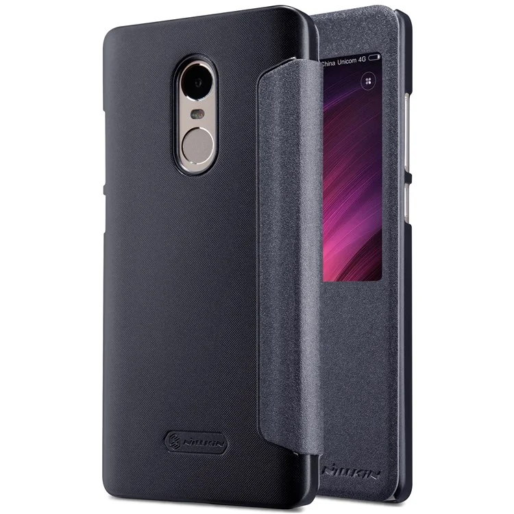 NILLKIN Sparkle Series for Xiaomi Redmi Note 4X View Window Leather Smart Case - Black