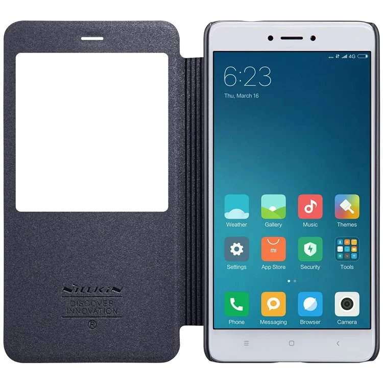 NILLKIN Sparkle Series for Xiaomi Redmi Note 4X View Window Leather Smart Case - Black