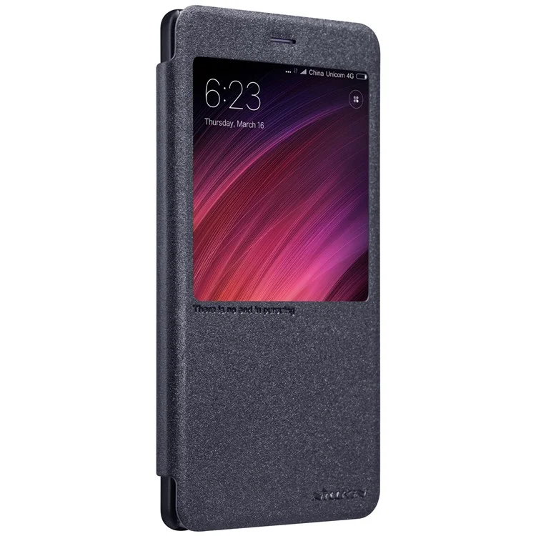 NILLKIN Sparkle Series for Xiaomi Redmi Note 4X View Window Leather Smart Case - Black