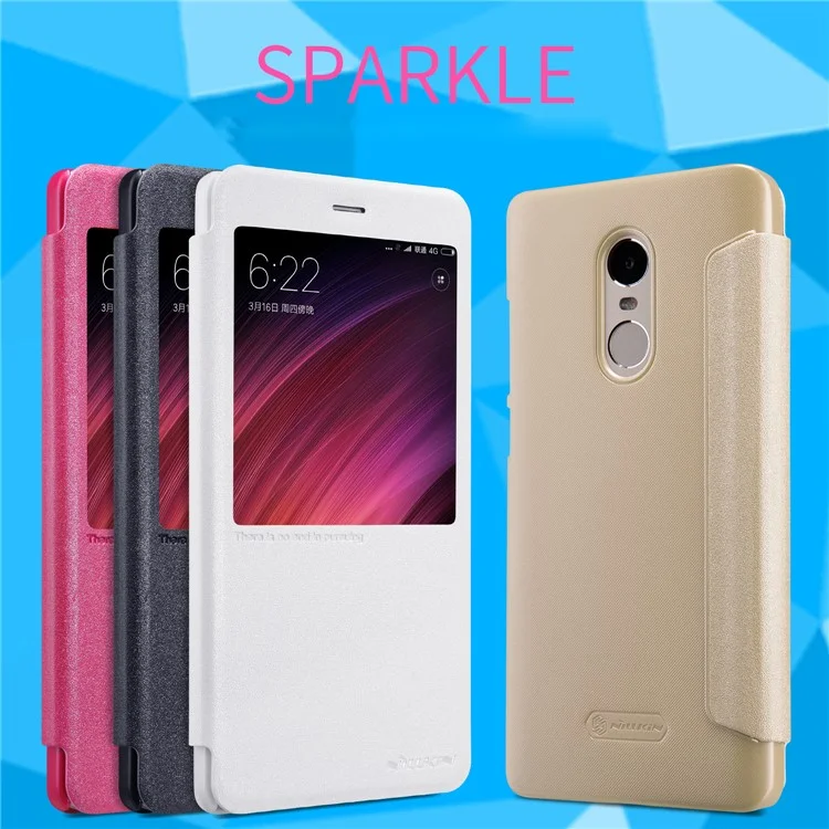 NILLKIN Sparkle Series for Xiaomi Redmi Note 4X View Window Leather Smart Case - Black
