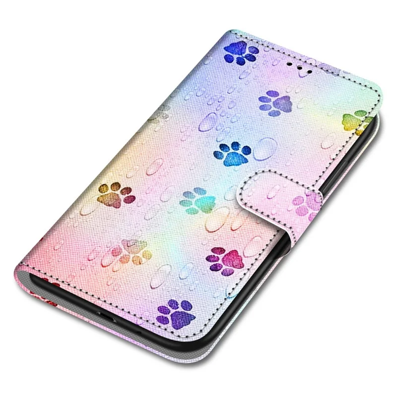 For Xiaomi Redmi 9C/Redmi 9C NFC Pattern Printing PU Leather Flip Wallet Case Stand Bookstyle Magnetic Protective Cover - Footprints/Paws