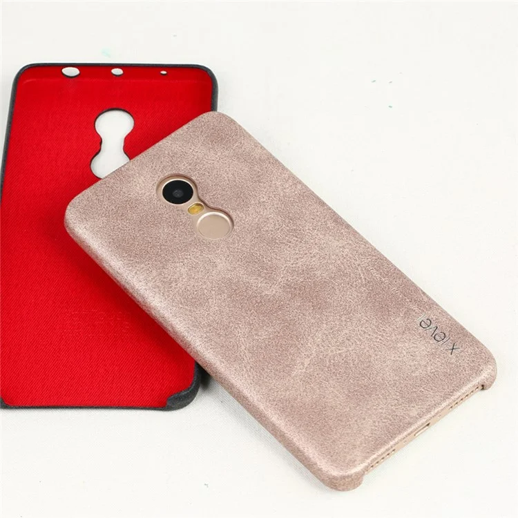 X-LEVEL Vintage Series Leather Skin Hard Back Case for Xiaomi Redmi Note 4 - Gold