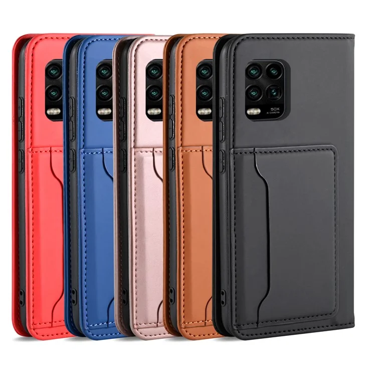 Liquid Silicone Touch Leather Com Cobertura de Carteira Para Xiaomi Mi 10 Lite 5G - Preto