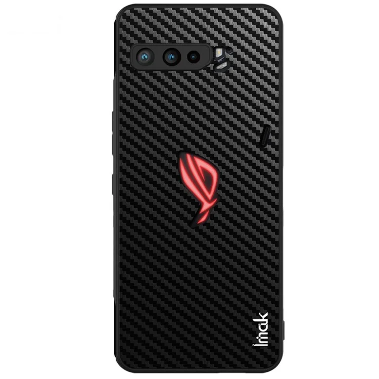 IMAK LX-5 Series para Asus ROG Phone 3 ZS661KS/Phone 3 Strix Funda de Piel PU + PC + TPU con Película de Pantalla - Textura de Fibra de Carbono