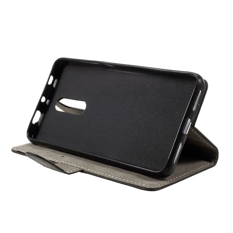 Faux Leather Wallet Cell Phone Case for Xiaomi Redmi Note 4X - Black