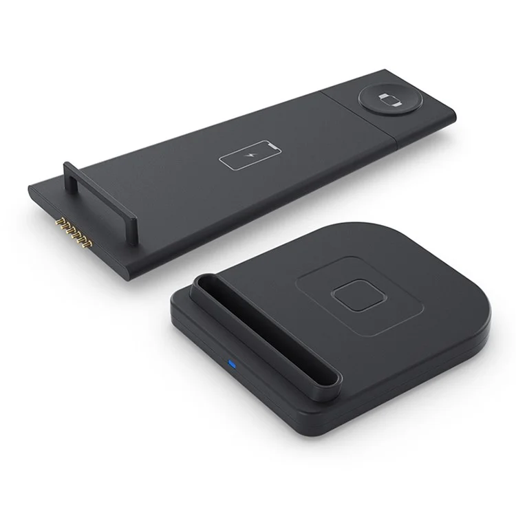 Dock Caricabatterie Wireless Da 15W 3 In 1 QC 3.0 Caricatore In Carica Verticale Per Telefono Cellulare / Apple Watch / AirPods - Nero