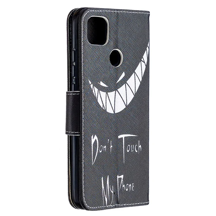 Coque de protection en cuir à motifs pour Xiaomi Redmi 9C/Redmi 9C NFC - Ne touchez pas à mon téléphone