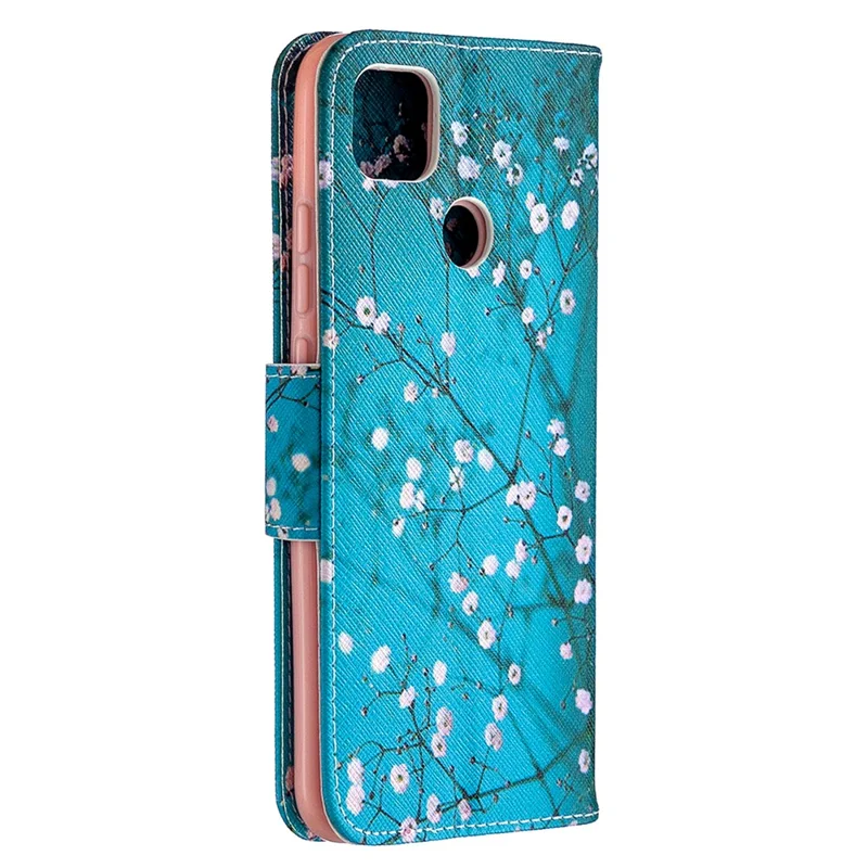 Pattern Printing Leather Wallet Protective Shell for Xiaomi Redmi 9C/Redmi 9C NFC - Vivid Flower