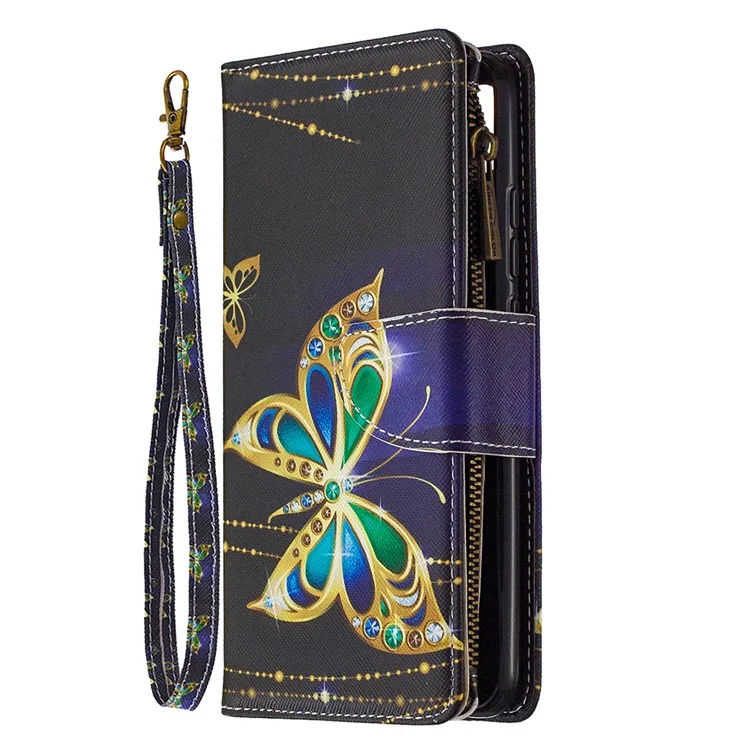 Pattern Printing Case Wallet Stand Leather Cover Protector for Xiaomi Redmi 9C/Redmi 9C NFC - Beautiful Butterfly