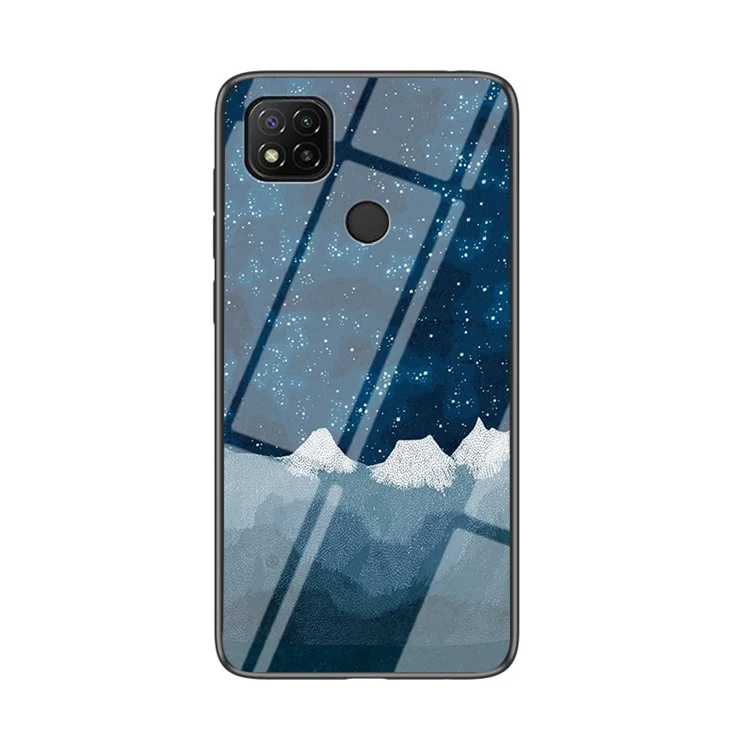 Starry Sky Pattern Tempered Glass + PC + TPU Hybrid Cover for Xiaomi Redmi 9C/Redmi 9C NFC - Starry Sky