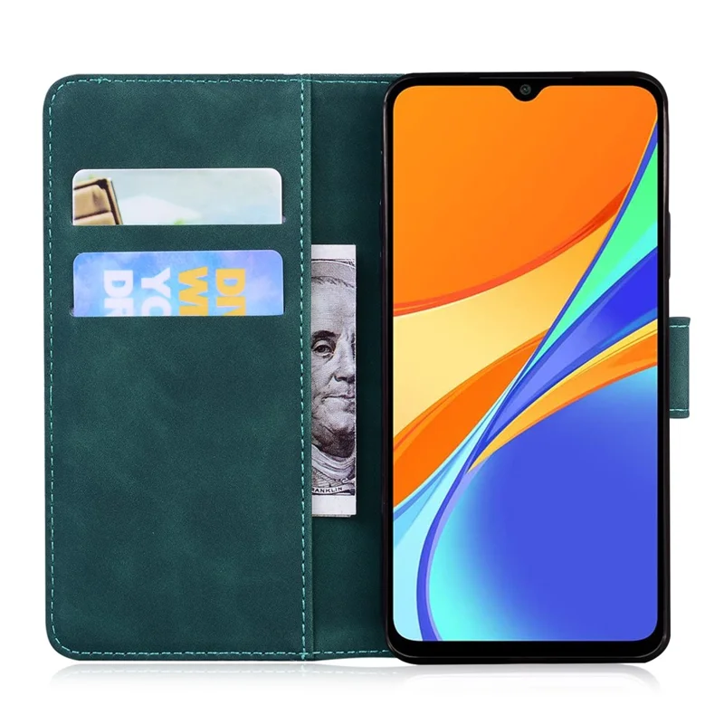 Leather Wallet Stand Phone Case for Xiaomi Redmi 9C/Redmi 9C NFC - Green