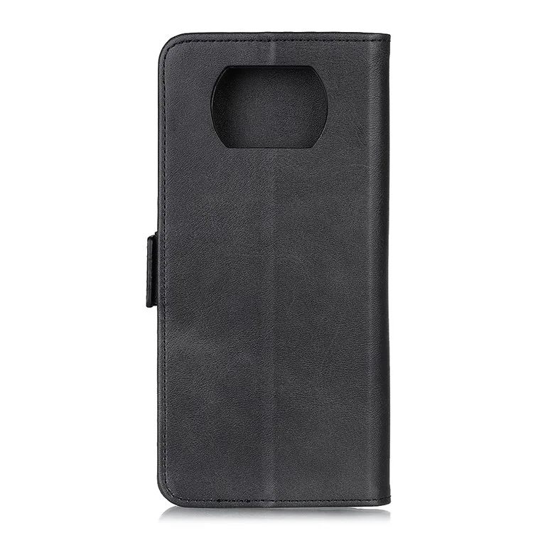 Caixa de Telefone de Carteira de Couro de Fechamento Magnético Para Xiaomi Poco X3 Nfc/poco X3 - Preto