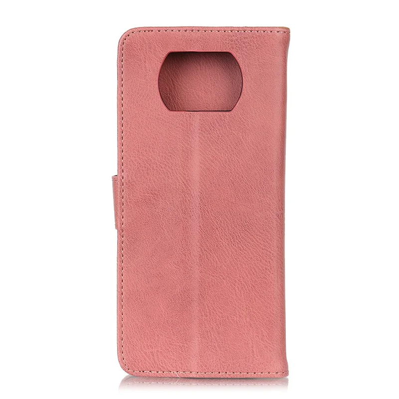 KHAZNEH Кожаный чехол-книжка для Xiaomi Poco X3 NFC - Розовый