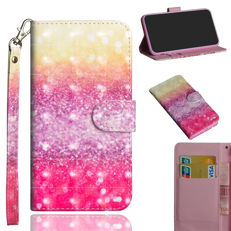 Light Spot Decor Pattern Printing Leather Case for Xiaomi Poco X3/Poco X3 NFC - Glitter
