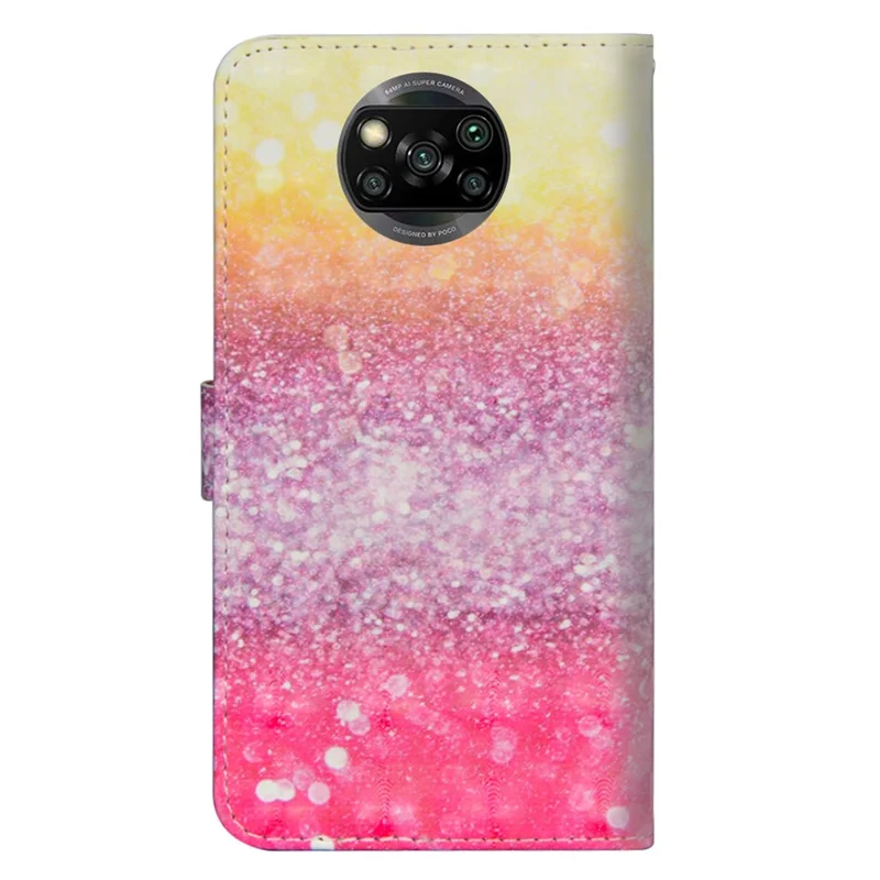Light Spot Decor Pattern Printing Leather Case for Xiaomi Poco X3/Poco X3 NFC - Glitter